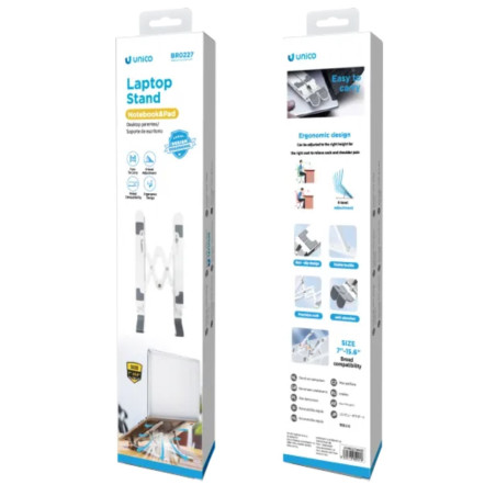 UNICO BR0227 supporto per laptop Supporto per laptop e tablet Bianco 39,6 cm (15.6")