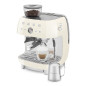 Smeg Macchina da Caffè Espresso Manuale con macinacaffè integrato 50's Style – Panna LUCIDO – EGF03CREU