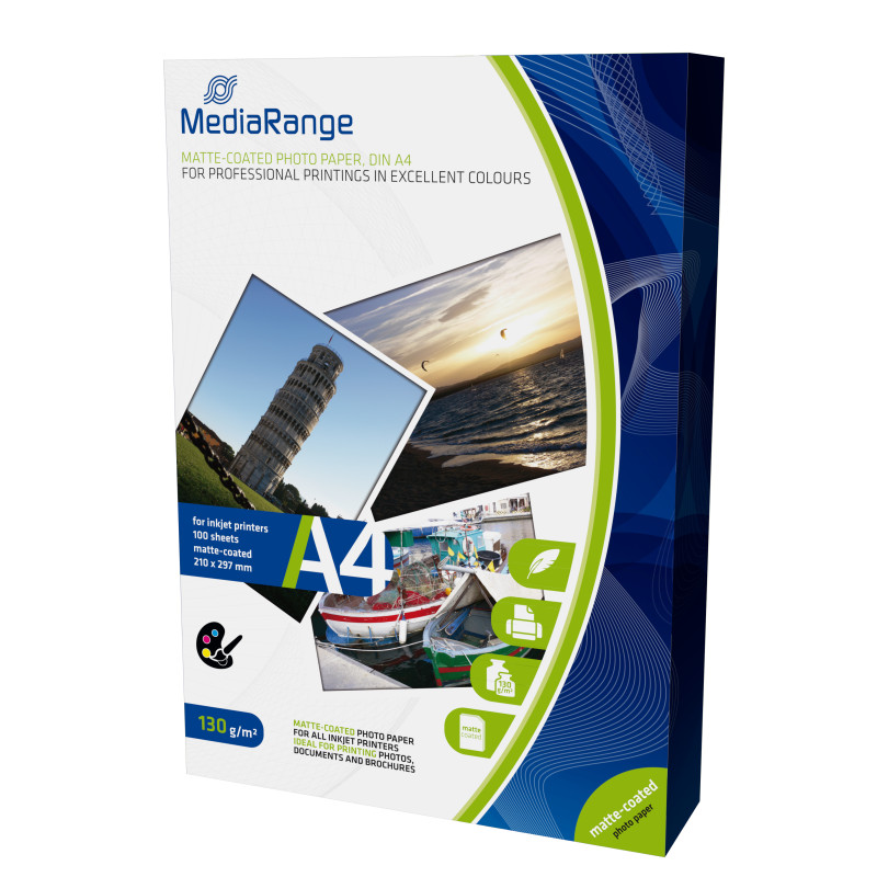 MediaRange MRINK101 carta fotografica A4 Bianco Opaco