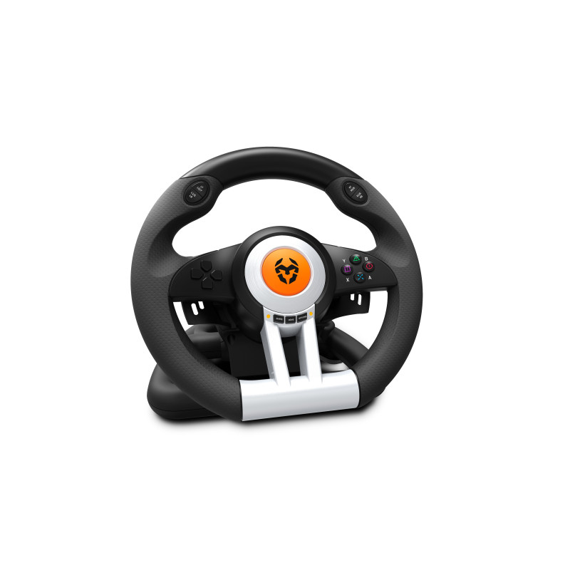 Krom K-Wheel Nero USB Sterzo + Pedali Analogico/Digitale PlayStation 4, Playstation, Playstation 3, Xbox One Krom K-Wheel Nero USB Sterzo + Pedali Analogico/Digitale PlayStation 4, Playstation, Playstation 3, Xbox One
