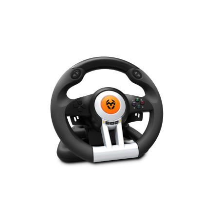Krom K-Wheel Nero USB Sterzo + Pedali Analogico Digitale PlayStation 4, Playstation, Playstation 3, Xbox One