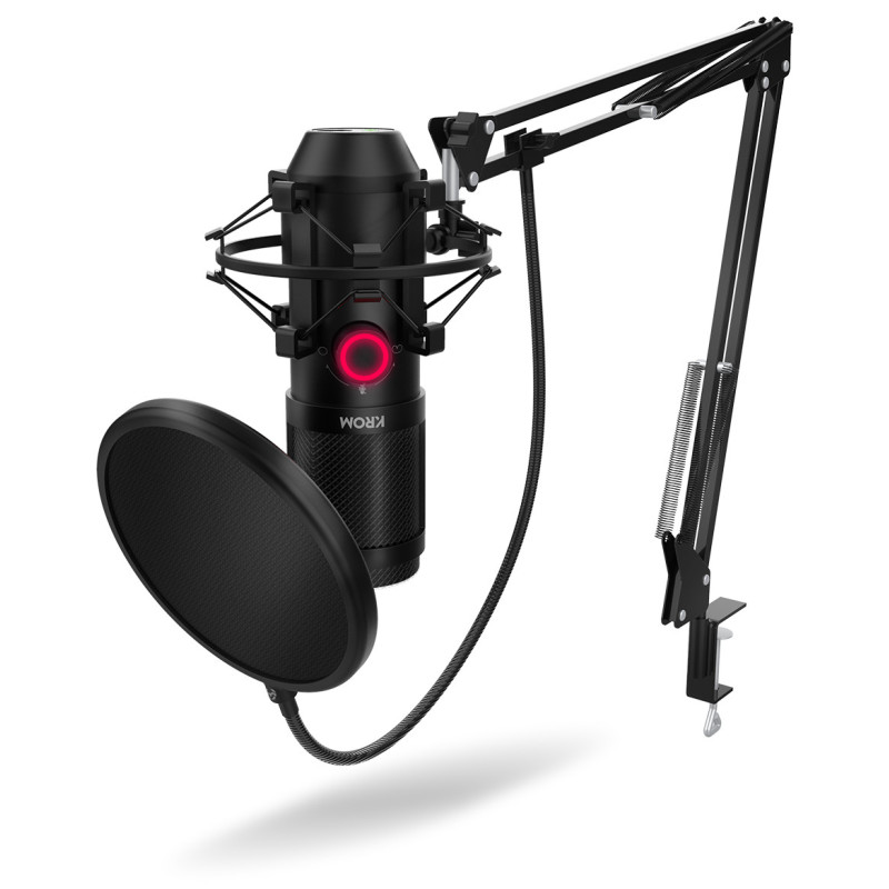 Krom Capsula Microfono Nero per PC Krom Capsula Microfono Nero per PC
