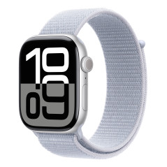 Apple Watch Series 10 Serie 10 GPS 46mm Cassa in Alluminio Color Argento con Blu tempesta Sport Loop
