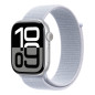 Apple Watch Series 10 Serie 10 GPS 46mm Cassa in Alluminio Color Argento con Blu tempesta Sport Loop
