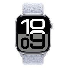 Apple Watch Series 10 Serie 10 GPS 46mm Cassa in Alluminio Color Argento con Blu tempesta Sport Loop