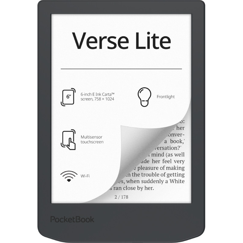 PocketBook Verse Lite lettore e-book Touch screen 8 GB Wi-Fi Grigio PocketBook Verse Lite lettore e-book Touch screen 8 GB Wi-Fi Grigio