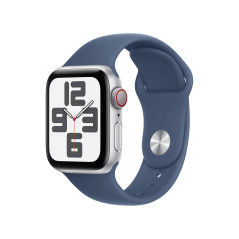 Apple Watch SE GPS + Cellular 40mm Cassa in Alluminio Color Argento con Denim Sport Band - M L
