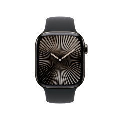 Apple Watch Series 10 Serie 10 GPS + Cellular 42mm Cassa in Titanio color Ardesia con Nero Sport Band - S/M