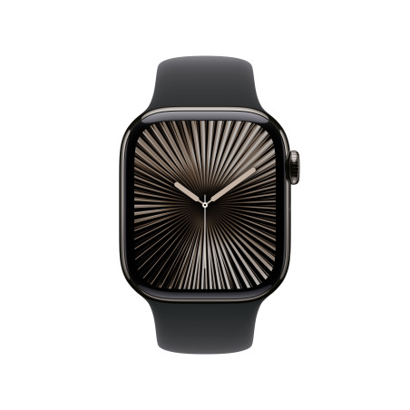 Apple Watch Series 10 Serie 10 GPS + Cellular 42mm Cassa in Titanio color Ardesia con Nero Sport Band - S/M