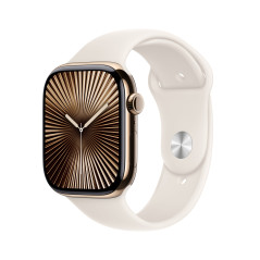 Apple Watch Series 10 Serie 10 GPS + Cellular 46mm Cassa in Titanio color Oro con Galassia Sport Band - M L