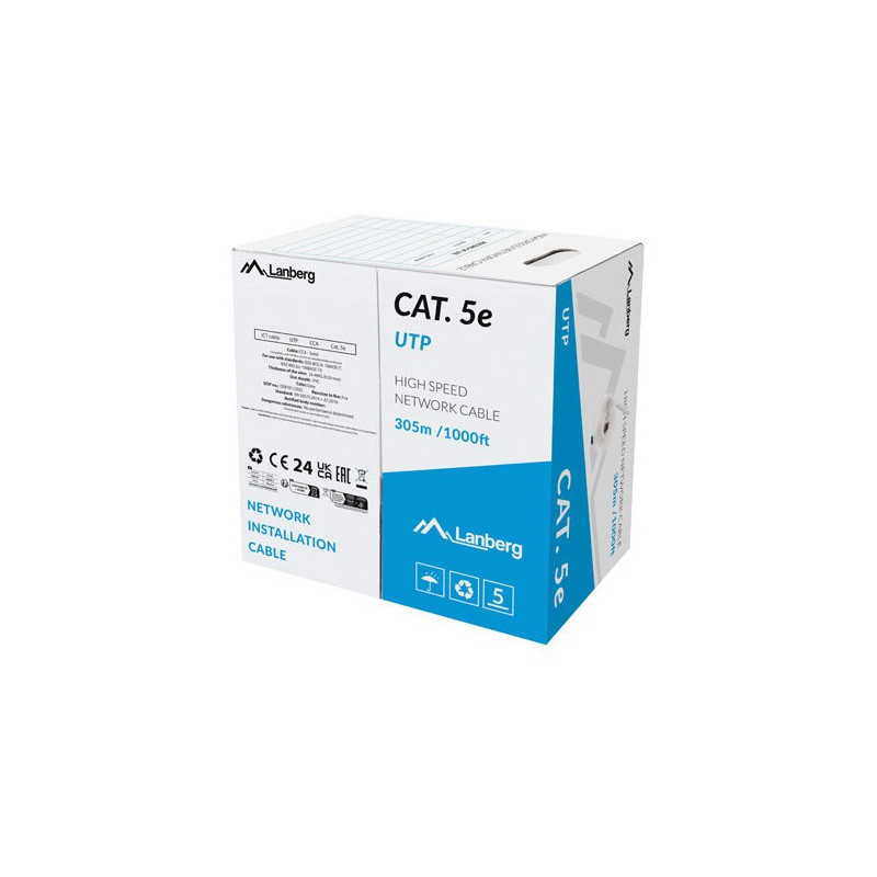 Lanberg LCU5-15CC-0305-S cavo di rete Grigio 305 m Cat.5/Cat.5e U/UTP (UTP)