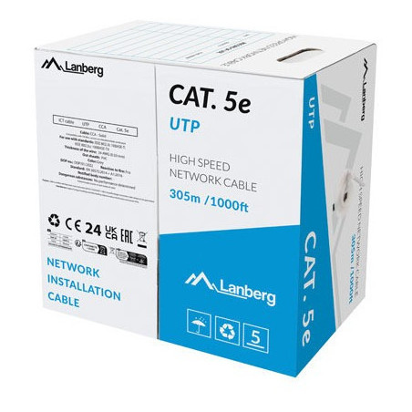 Lanberg LCU5-15CC-0305-S cavo di rete Grigio 305 m Cat.5 Cat.5e U UTP (UTP)