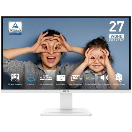 MSI Pro MP273QW E2 Monitor PC 68,6 cm (27") 2560 x 1440 Pixel Wide Quad HD Bianco