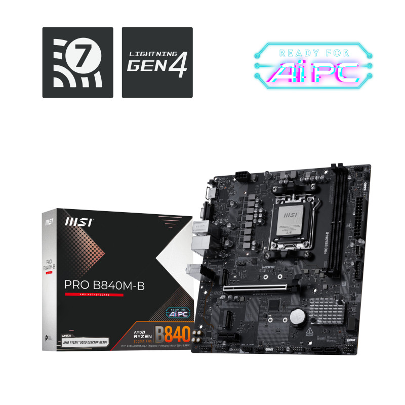 MSI PRO B840M-B scheda madre AMD B840 Socket AM5 micro ATX MSI PRO B840M-B scheda madre AMD B840 Socket AM5 micro ATX