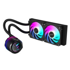 GIGABYTE AORUS WATERFORCE X II 240 Raffreddamento a liquido per CPU AIO - 2x ventole ARGB da 120 mm, LCD a colori, DAISY-CHAIN,