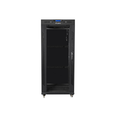 Lanberg free standing rack 19inch cabinet 27U 600x600 glass door LCD flat pack black Rack indipendenti