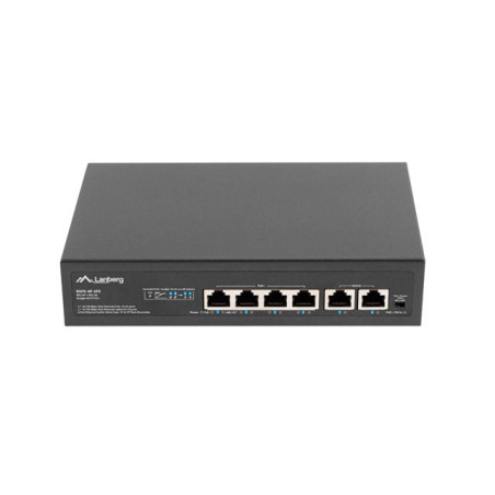 Lanberg RSFE-4P-2FE-60 switch di rete Non gestito Fast Ethernet (10 100) Supporto Power over Ethernet (PoE) 1U Nero