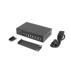 Lanberg RSFE-4P-2FE-60 switch di rete Non gestito Fast Ethernet (10 100) Supporto Power over Ethernet (PoE) 1U Nero