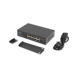 Lanberg RSFE-8P-2GE-120 switch di rete Non gestito Gigabit Ethernet (10/100/1000) Supporto Power over Ethernet (PoE) 1U Nero