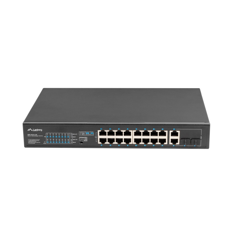 Lanberg RSFE-16P-2C-150 switch di rete Non gestito Gigabit Ethernet (10/100/1000) Supporto Power over Ethernet (PoE) 1U Nero Lanberg RSFE-16P-2C-150 switch di rete Non gestito Gigabit Ethernet (10/100/1000) Supporto Power over Ethernet (PoE) 1U Nero