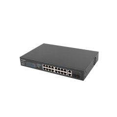 Lanberg RSFE-16P-2C-150 switch di rete Non gestito Gigabit Ethernet (10 100 1000) Supporto Power over Ethernet (PoE) 1U Nero