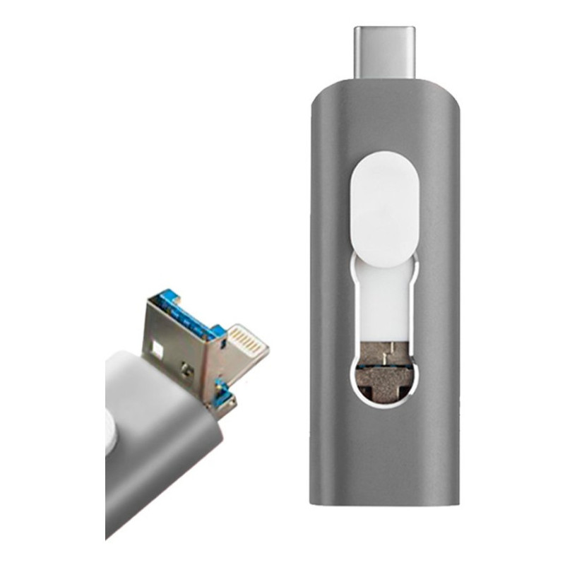 COOL Accesorios 8434847047027 unità flash USB 128 GB USB Type-A/USB Type-C/Lightning Grigio COOL Accesorios 8434847047027 unità flash USB 128 GB USB Type-A/USB Type-C/Lightning Grigio