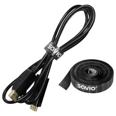 Savio OC-07 organizer per cavi Universale Cable binder Nero