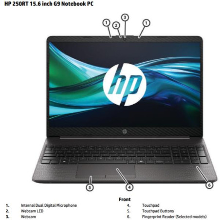 HP 250RTG9 N150 15 4GB/256 PC Computer portatile
