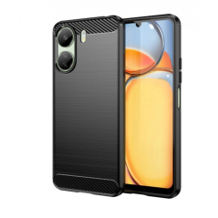 CARBON CASE FOR XIAOMI REDMI 13C FLEXIBLE SILICONE CARBON COVER BLACK