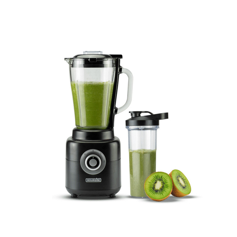 Bourgini 21.3002.00.00 frullatore 2 L Frullatore da tavolo 1800 W Nero, Acciaio inox Bourgini 21.3002.00.00 frullatore 2 L Frullatore da tavolo 1800 W Nero, Acciaio inox