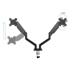 TooQ DB1434TNR-B Supporti a parete per TV 86,4 cm (34") Scrivania Nero