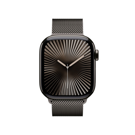 Apple Watch Series 10 Serie 10 GPS + Cellular 42mm Cassa in Titanio color Ardesia con Loop in maglia milanese ardesia