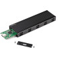 StarTech.com Enclosure USB-C a M.2 NVMe o M.2 SATA SSD 10Gbps - Case esterno portatile M.2 PCIe/SATA NGFF SSD in alluminio -