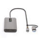 StarTech.com Adattatore multiporta USB-C con dongle USB-C a USB-A, doppio HDMI (4K30Hz/1080p60Hz), Hub USB-A 5Gbps a 3 porte,
