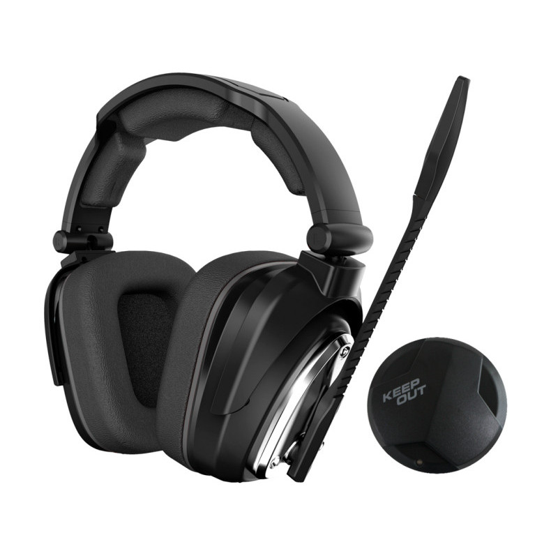 KeepOut HXAIR cuffia e auricolare Wireless A Padiglione Gaming Nero, Argento