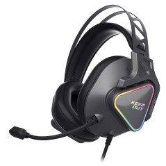 KeepOut HXPRO+ cuffia e auricolare Cablato A Padiglione Gaming USB tipo A Nero