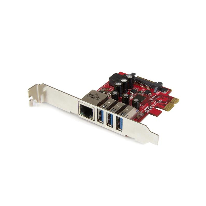 StarTech.com Scheda Espansione PCI Express USB 3.0 a 3 porte con UASP + Gigabit Ethernet StarTech.com Scheda Espansione PCI Express USB 3.0 a 3 porte con UASP + Gigabit Ethernet