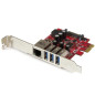 StarTech.com Scheda Espansione PCI Express USB 3.0 a 3 porte con UASP + Gigabit Ethernet StarTech.com Scheda Espansione PCI Express USB 3.0 a 3 porte con UASP + Gigabit Ethernet