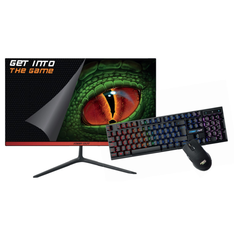 KeepOut XGM22KITV2 Monitor PC 54,6 cm (21.5") 1920 x 1080 Pixel Full HD LED Nero, Rosso