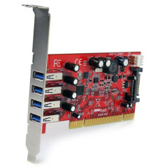 StarTech.com Scheda Pci con 4 porte USB 3.0 (5Gbps) SuperSpeed con alimentazione SATA/SP4