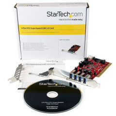 StarTech.com Scheda Pci con 4 porte USB 3.0 (5Gbps) SuperSpeed con alimentazione SATA SP4