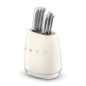 Smeg Ceppo con coltelli 50's Style - Panna LUCIDO - KBSF02CR