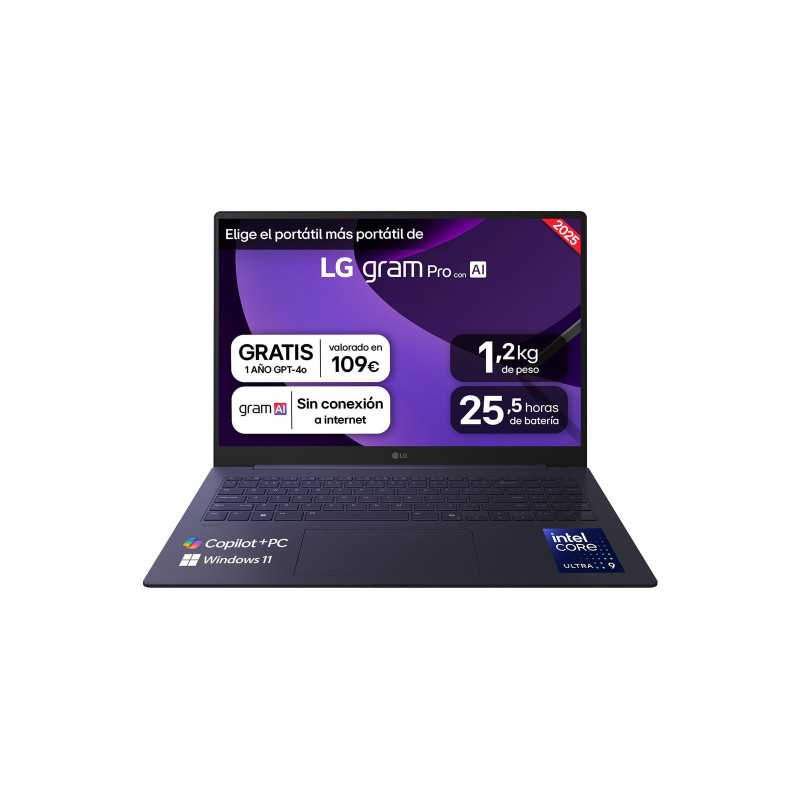 LG Gram Pro 16Z90TS-G.AU99B laptop Copilot+ PC Intel Core Ultra 9 288V Computer portatile 40,6 cm (16") 2.5K 32 GB LG Gram Pro 16Z90TS-G.AU99B laptop Copilot+ PC Intel Core Ultra 9 288V Computer portatile 40,6 cm (16") 2.5K 32 GB