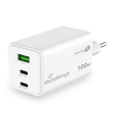 MediaRange MRMA123 Caricabatterie per dispositivi mobili Computer portatile, Smartphone, Tablet Bianco AC Ricarica rapida