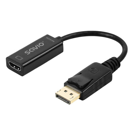 Savio AK-62 cavo e adattatore video 0,2 m DisplayPort HDMI Nero