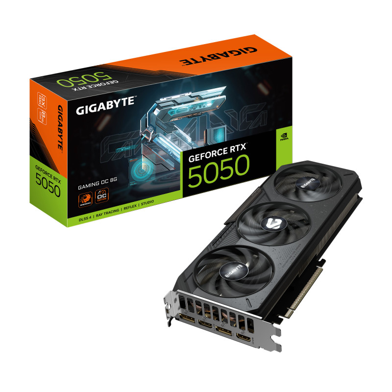 GIGABYTE GeForce RTX 5050 GAMING OC 8G Scheda Grafica - 8GB GDDR6, 128bit, PCI-E 5.0, 2632MHz Frequenza core, 2 x DP, 2 x HDMI, GIGABYTE GeForce RTX 5050 GAMING OC 8G Scheda Grafica - 8GB GDDR6, 128bit, PCI-E 5.0, 2632MHz Frequenza core, 2 x DP, 2 x HDMI,