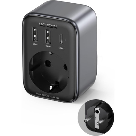 Ugreen 90613 Caricabatterie per dispositivi mobili Universale Nero AC Interno