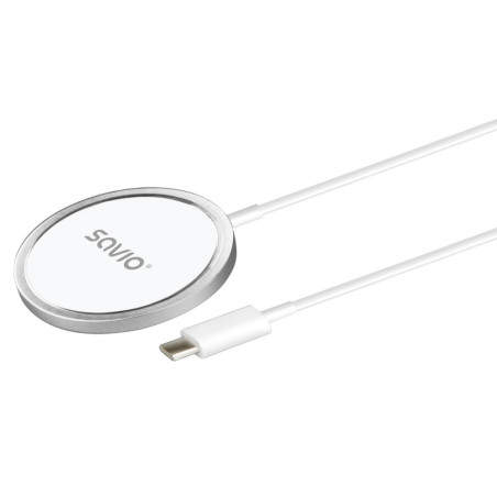 Savio LA-11 Caricabatterie per dispositivi mobili Telefono cellulare, Universale Bianco dC Carica wireless Interno