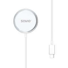 Savio LA-11 Caricabatterie per dispositivi mobili Telefono cellulare, Universale Bianco dC Carica wireless Interno