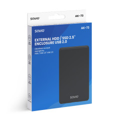 Savio SAVAK-73 contenitore di unità di archiviazione Box esterno HDD SSD Nero 2.5"